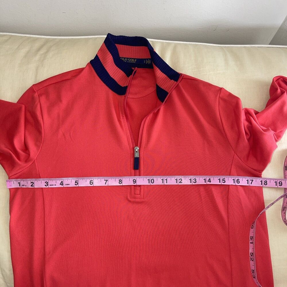 Polo Golf Ralph Lauren Quarter-zip Pink Coral Red performance Wicking Top S - Picture 4 of 12